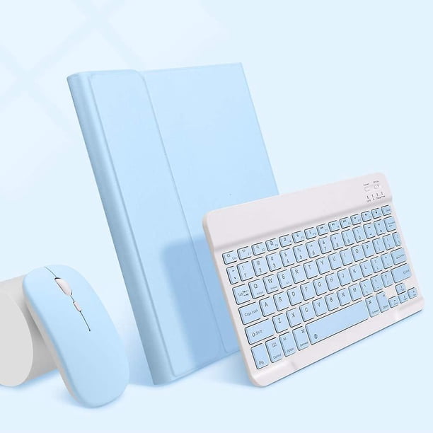 Ipad Mini 6 Keyboard Case With Mouse,8.3 Inch Generation Case With Detachable Wireless Bluetooth Keyboard Pencil Holder Slim Leather Smart Coverblue