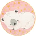 thumbnail image 2 of Unique Loom Whimsy Kids Collection Area Rug - Nap Time (5' 3" Round Pink/Black) Perfect For Kids Bed Room/Nursery Room/Living Room/Class Room/Play Room, 2 of 5