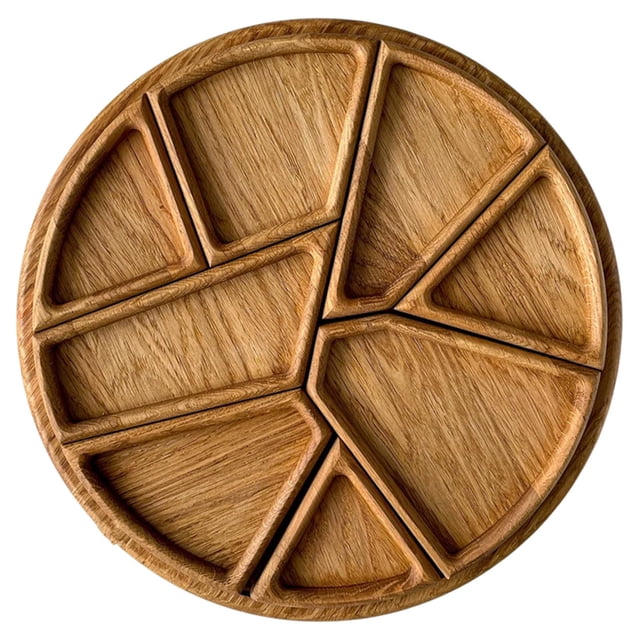 Bandeja para servir de madera Round, 9.84 pulgadas, plato de bocadillo de bocadillo para aperitivos para caramelos Poste de vegetales Fiesta de platos