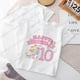 thumbnail image 4 of Camiseta de Hello Kitty para niños, playera con número de cumpleaños 1-14, Kawaii Sanrio Y2k, dibujos animados, ropa de calle informal para niños y niñas, 4 of 4