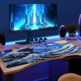 thumbnail image 2 of Japanese Anime Sea Waves Large Gaming Mouse Pad,with Non-Slip Rubber Base,Stitched Edges Extended Big Mouse Mat XL 35.4 x 15.7 inches for Office Gaming Home (gao 90x40), 2 of 5