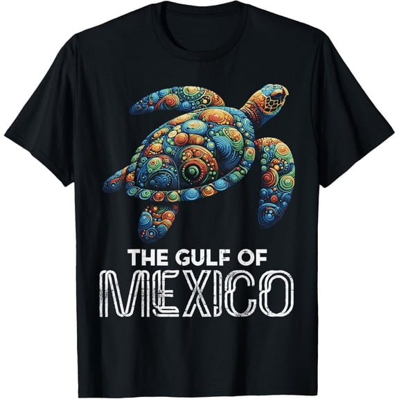 The Gulf Of Mexico Turtle Colorful Mexican Men T-Shirt