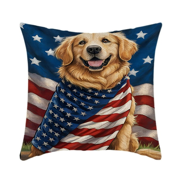 Fundas de almohada, fundas de almohada, fundas de cojín con estampado de bandera estadounidense de doble cara para cama, sofá, dibujos animados, funda de almohada para sofá Tetragonum, funda de almoha