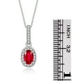 thumbnail image 6 of RYLOS Necklace White Gold 14K Halo Designer Necklace with Gemstone &  Diamonds with 18" Chain 6X4MM Ruby July Birthstone Womens Jewelry Gold Necklace, 6 of 7