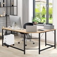 thumbnail image 3 of Giantex L-Shaped Working Desk, Computer Gaming Desk, Industry Modern Corner Study Writing Table for Home Office Workstation, Easy Assembly, Natural, 3 of 8