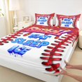 thumbnail image 3 of Feelyou Cartoon Ice Cream Full Size Sheets, Baseball Ice Hockey Sports Bed Sheets, Teens Kids Boys Girls Sheet Sets, Lightweight Room Decor, 4-Piece, 3 of 7