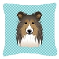 thumbnail image 3 of Checkerboard Print With Dog Fabric Decorative Pillow, 3 of 3