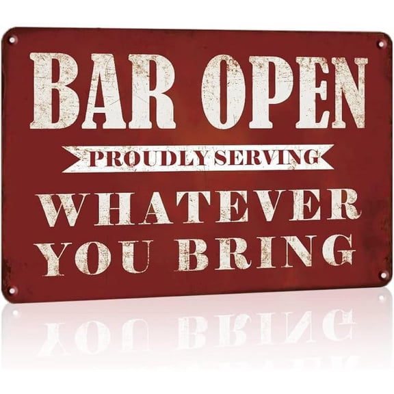 Bar Shots menu metal sign, vintage bar sign wall decor for your home bar area, man cave decor, kitchen, Cafe pub, restaurant, 8x12 inches retro bar signs for home bar