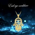 thumbnail image 2 of SISGEM Evil Eye Hamsa Hand Necklace 18K Gold Plated Evil Eye Pendant with Natural Gemstone Jewelry Gifts for Women, 2 of 6