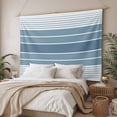 thumbnail image 3 of Blue Ombre Stripe Tapestry for Bedroom Wall Hanging Tapestry, Farmhouse Striped Gradient Ceiling Backdrop Tapestries Poster Blanket Wall Decor for Teens Room Living Room Dorm 55" x 73", 3 of 8
