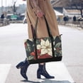 thumbnail image 4 of FORMRS Canvas Laptop Tote Bag for Women with 15.6" Computer Compartments Shoulder Handbag, White Christmas Leaves, 4 of 7
