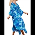 thumbnail image 2 of Vestido Caftán con Estampado Animal para Mujer, Talla Grande, para Playa, Verano 2025 Azul Ahumado Talla Única, 2 of 10