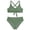 Green*, variant on OSOLU Children Girls Swimsuit Sets Solid Color Adjustable Straps Bikini 2 Piece Beach Pool Swimwear Comfortable Fashion Vacation Bathing Suit