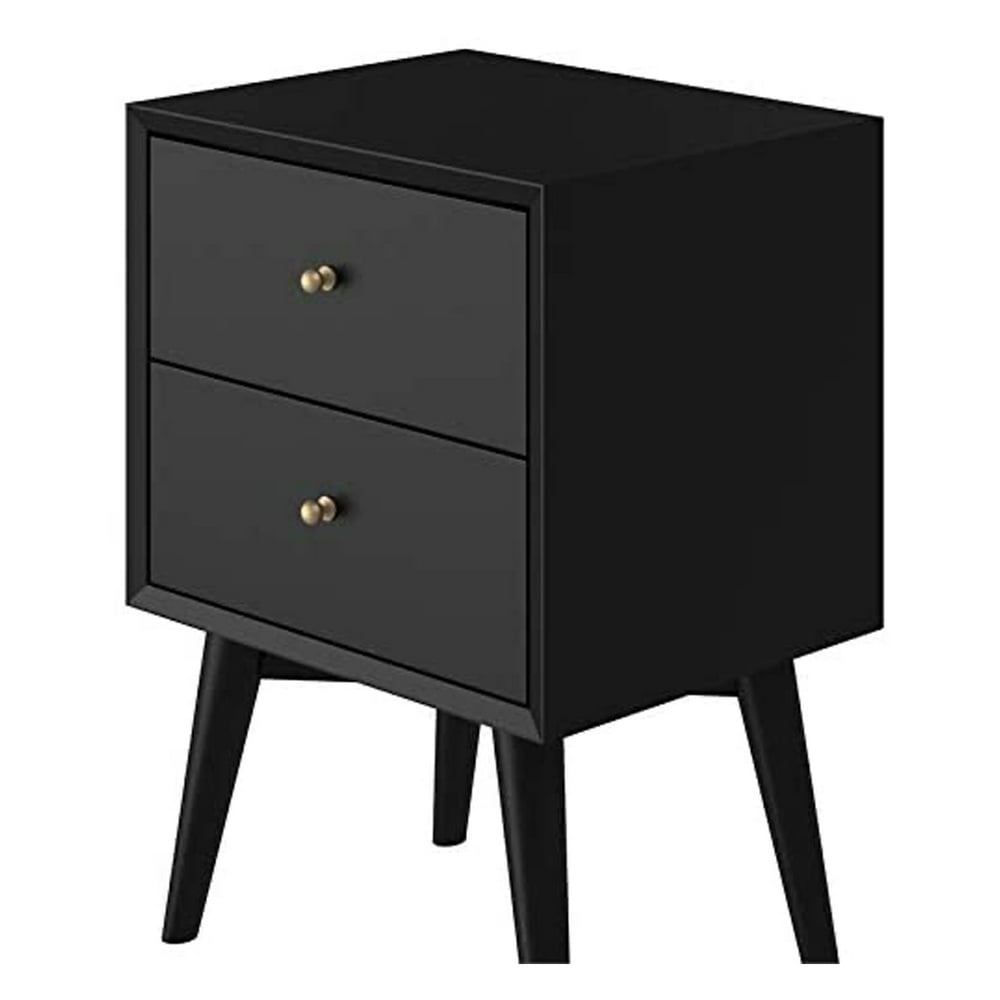 Alpine Furniture Flynn Mid Century Modern 2 Drawer Wood Chest