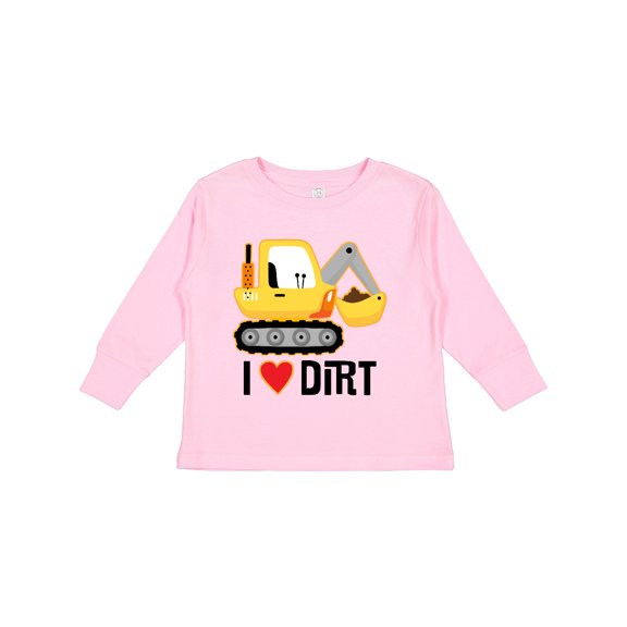 Inktastic Construction Truck I Love Dirt Boys or Girls Long Sleeve Toddler T-Shirt