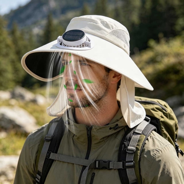Solar Charging Fan Hat Men's Empty Top Hat Sun Protection And Sunshade Sun Hat