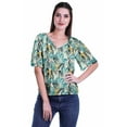 thumbnail image 1 of Moomaya Blouse d'Été Boho à Manches Courtes en Rayonne Imprimée pour Femmes, 1 of 5