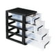 thumbnail image 1 of Organizador de cajones de escritorio, organizador de almacenamiento de papelería de maquillaje de 4 niveles, estuche transparente tipo cajonera para dormitorio, oficina y escuela, 1 of 7