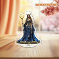 thumbnail image 1 of Rotating acrylic ornament featuring a detailed goddess Hecate with long hair, horns, scepter, and adorned dress in vibrant colors and intricate designs, 1 of 8