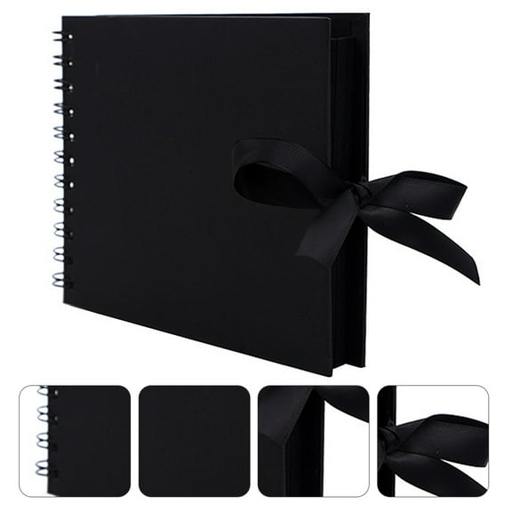 OUNONA 1pc A5 Creative DIY Scrapbook Photo Album with Ribbon Bow