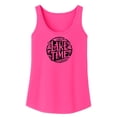 thumbnail image 3 of Lake Time Tank Top for Women and Teens Circle Graphic Summer Shirt for Adults Neon Pink Tank Top Small, 3 of 4