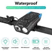 Bike Bicycle Light Mountain Cycle Front Back Headlight Lamp Lumens Super Bright Flashlight New(Black+Blue)