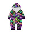 thumbnail image 2 of Family Halloween Pjs Matching Sets Halloween Print Long Sleeve Zippered One Piece Pajama Hooded Jumpsuit Winter Halloween Pjs Family Set, 2 of 4
