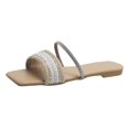 thumbnail image 4 of Juebong Sandals clearance Women's Flat Sandals Fashion Slides Open Toe Two Strap Glitter Slippers Casual Summer Size Shoes, 4 of 5