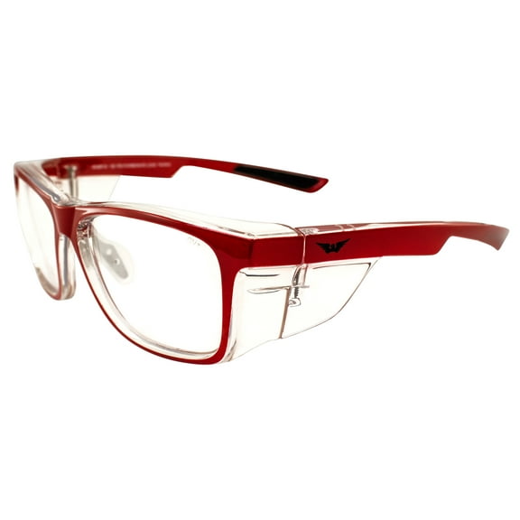 Global Vision RXT Safety Glasses RXAble Crystal Clear Red Frames w/Clear Lenses