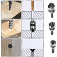 thumbnail image 3 of 3-teiliges 90-Grad-5-Nuten-Fasenbohrer-Set für Holz, Metall, Schnellwechsel-1/4-Zoll-Sechskant-Fasenbohrer, Kohlenstoffstahl-Schneidwerkzeug, 3 of 5