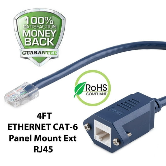 4ft 1771-04C Ethernet CAT-6 RJ45 Panel-Mount Extension
