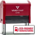 thumbnail image 2 of (3 pack) All Quality Eco-Friendly Manufacturing Self-Inking Rubber Stamp (Red Ink) - Q-400, 2 of 7