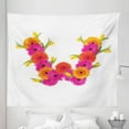 thumbnail image 1 of Flower Alphabet Tapestry, Natural Blooming of Letter W Fresh Spring Gerbera and Tulips, Fabric Wall Hanging Decor for Bedroom Living Room Dorm, 5 Sizes, Marigold Hot Pink Green, by Ambesonne, 1 of 1