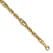 14k Gold D/C Fancy Link Bracelet