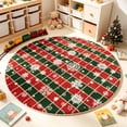thumbnail image 5 of Zynviq Stripes Area Rugs Christmas 31.5" X 31.5" Throw Rug Polyester Multicolor Round Washable Small Rug for Living Room, 5 of 6