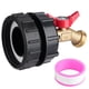 thumbnail image 2 of Adaptador de grifo para tanque IBC, accesorios para tanque de agua de 264 galones, conector de plástico de rosca fina de 2,44 pulgadas con grifo de latón de rosca G1/2, conector de contenedor IBC para, 2 of 7