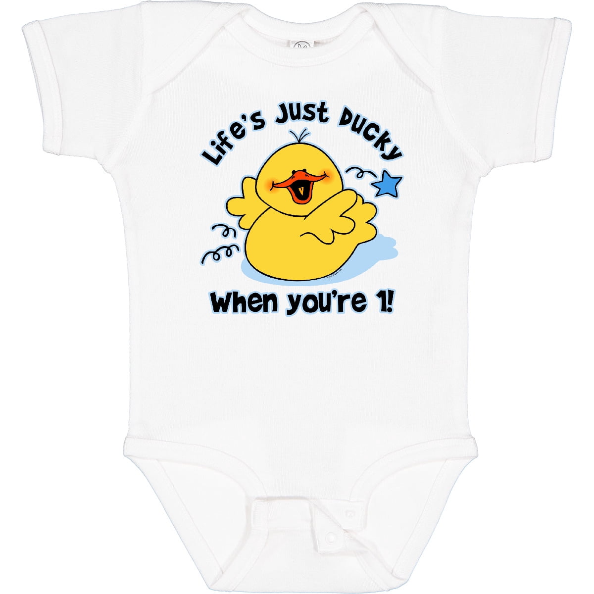 Inktastic Life's Ducky 1st Birthday Boys or Girls Baby Bodysuit