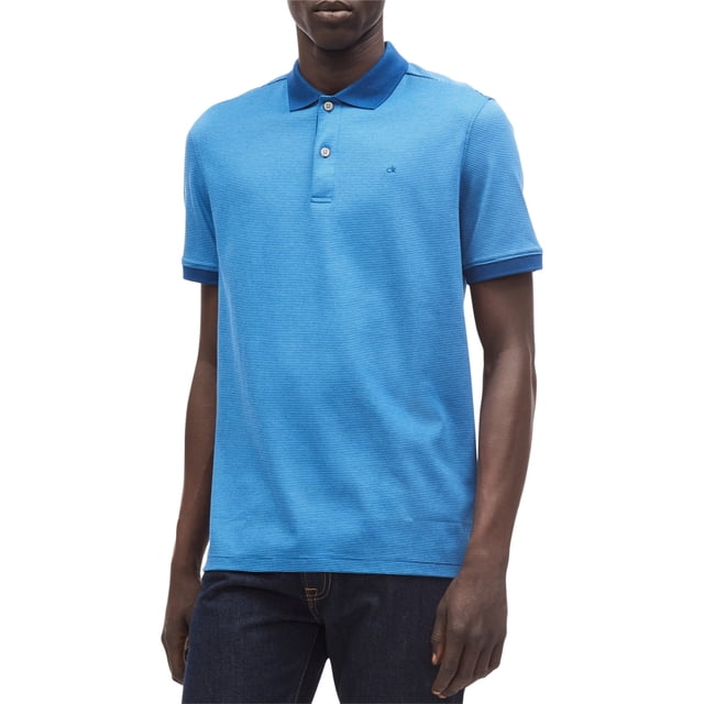 Calvin Klein Polo de rugby a rayas para hombre, azul, XS