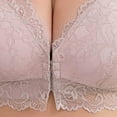 thumbnail image 5 of Front Closure Bras for Women, No Underwire Push up Lace Brassieres, Soft Deep V Wide Straps Bralette, 5 of 5