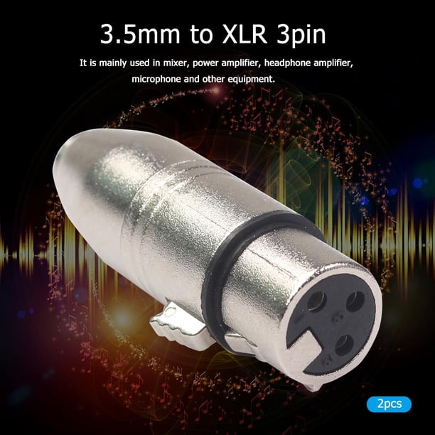 Adaptadores Conector de adaptador de audio hembra de 3,5 mm TRS estéreo hembra a XLR de 3 pines (2 piezas)