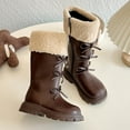 thumbnail image 6 of Puntoco Girls Knee High Boots Fall Boots Winter Snow Tall Boot Dress Shoes for Toddler Little Kid Big Kid Winter Snow Boots for Kids Brown 2.5(37), 6 of 9