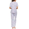 thumbnail image 2 of Flora Nikrooz Women's 2-Piece Super Soft Floral Print Top and Pants Pajama Set-Purple / M, 2 of 3
