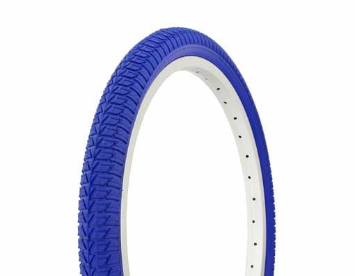 2.125 Old School BMX Tyres Comp 3 Tread Blue Tan Wall DURO 20 x 1.75 Pair 