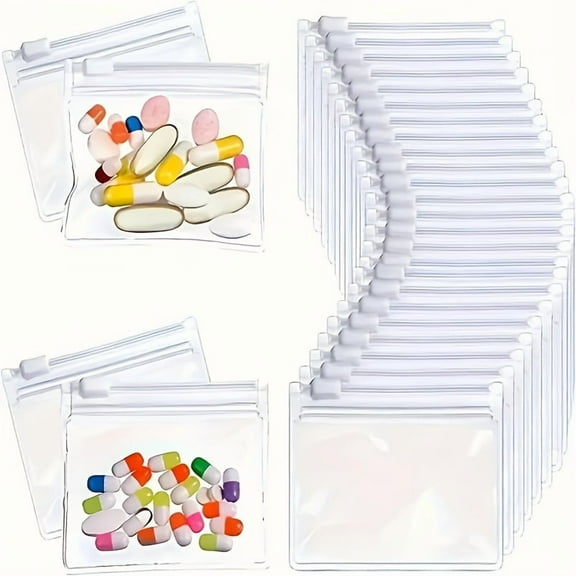 5-Pack Leakproof Medicine Organizer Bags – Reusable Self-Sealing Pouches for Daily Pills, Vitamins & Travel Essentials