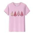 thumbnail image 2 of Aligament Christmas Shirts for Women, Pink Christmas Gifts, Women's Christmas Print Round Neck Short Sleeve T Shirt Top, 2 of 5