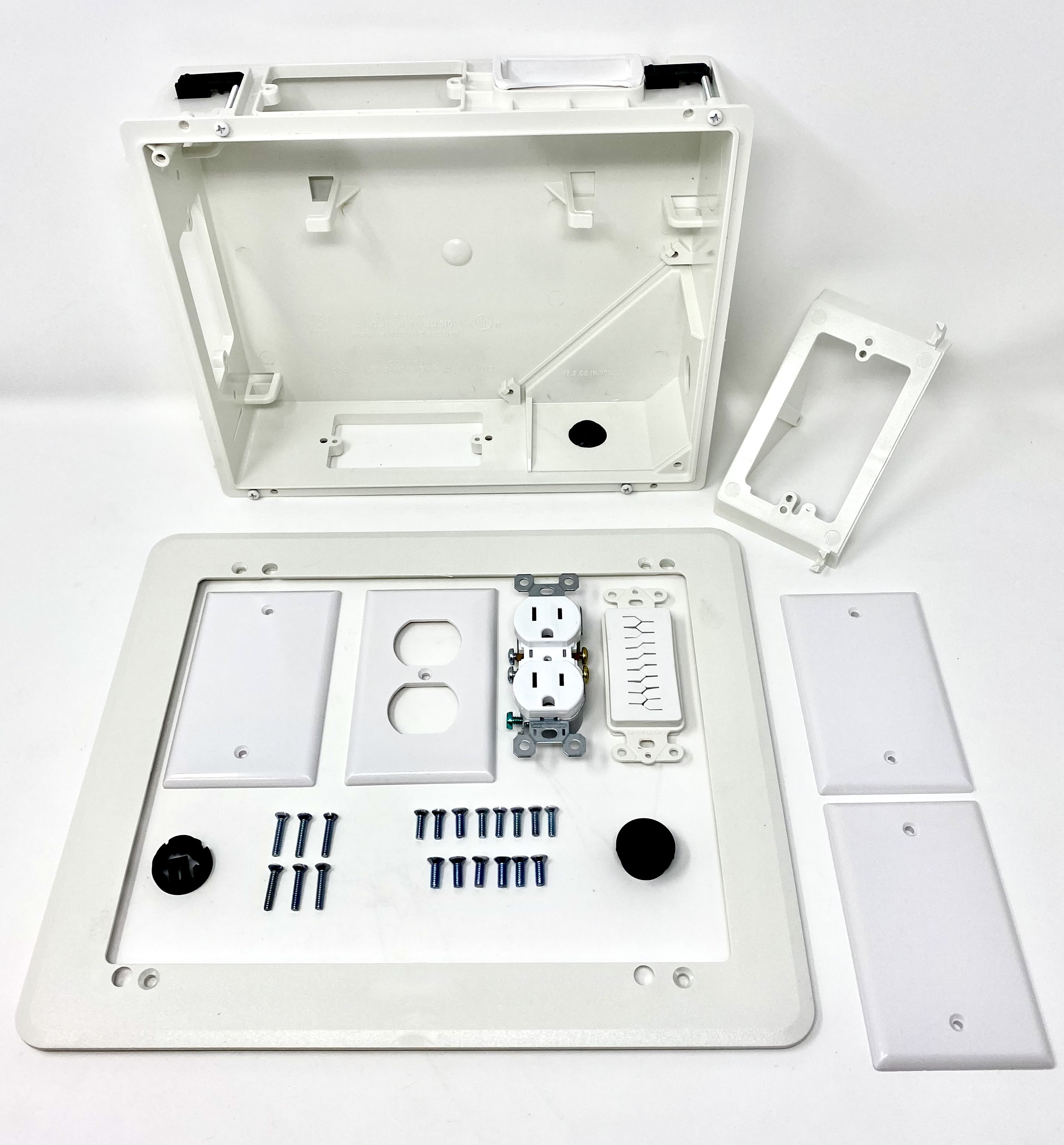 RiteAV Recessed Television Box Conceals Power and Low Voltage Cabling