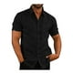 thumbnail image 4 of QUTETN Men's Casual Short Sleeve Linen Shirt - Solid Color Button- with Spread Collar, Lightweight & Breathable for Summer, Machine Washable, 4 of 4