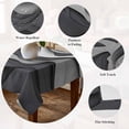 thumbnail image 5 of Black Grey Ombre Table Cloth Waterproof Tablecloths, Abstract Grey Wave Texture Gradient Tablecloth Dining Table Cover for Kitchen Party Tabletop Outdoor, Rectangle Tablecloth 54x108 Inch, 5 of 9
