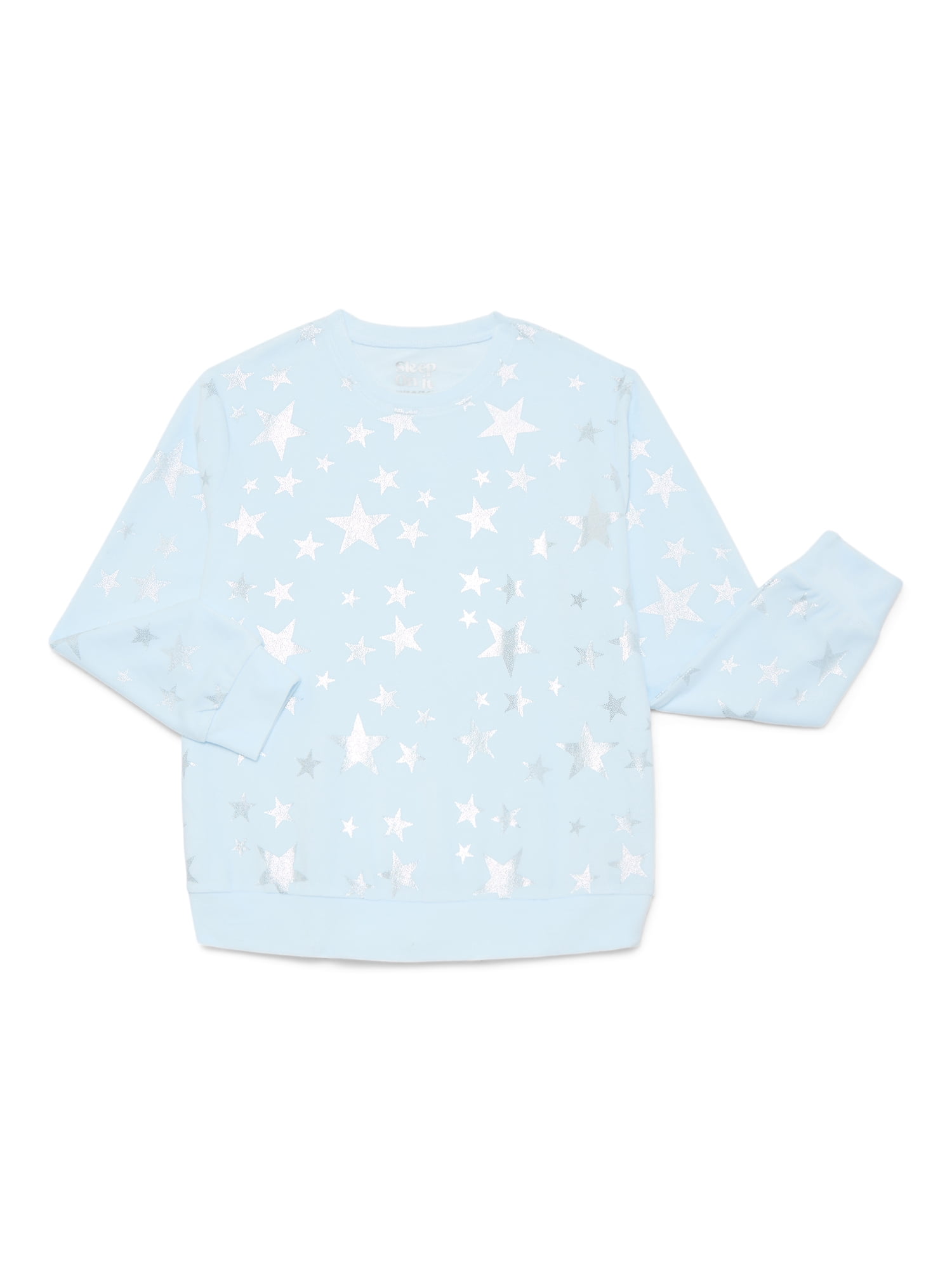 Sleep On It Girls Foil Print Velour Top and Pants Pajama Set, 2-Piece, Sizes 8-16