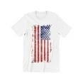thumbnail image 1 of American Flag Distressed Patriotic Tattered Vintage USA flag men's Tee Shirt, 1 of 3